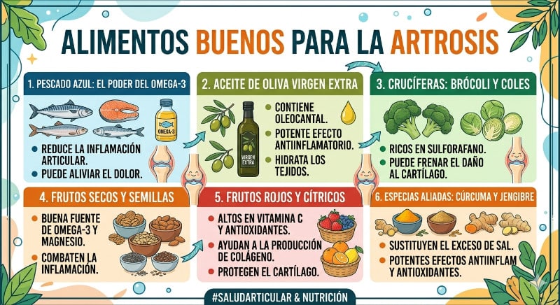 Alimentos buenos para la artrosis